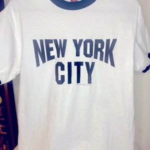 Vintage Style Ringer Shirt with “New York City” Logo